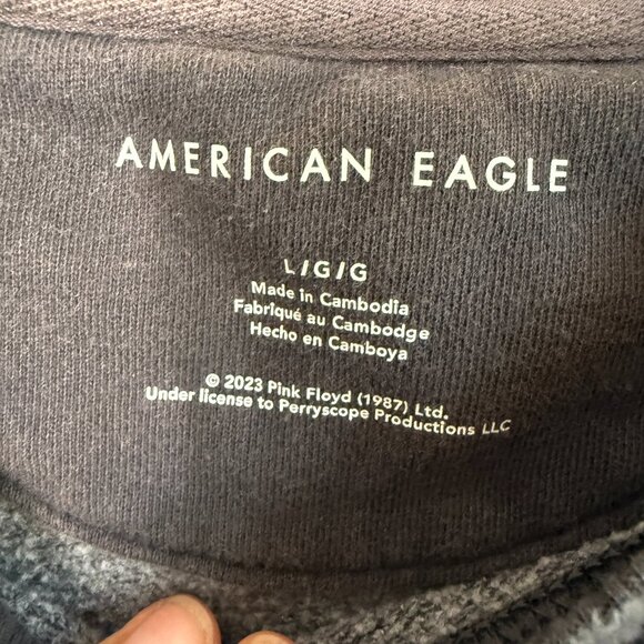 American Eagle Pink Floyd Black Graphic Sweatshirt \\ Size Large // Super Cozy - Picture 7 of 9
